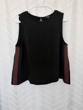 Madewell Black Tank with Brown Side Panels